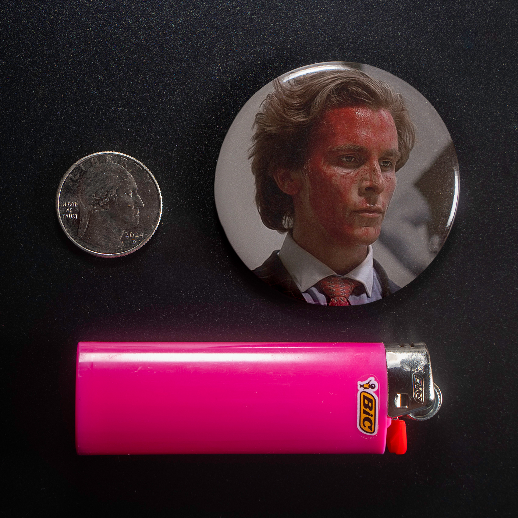 American Psycho Bloody Face 1.5in Pin | Christian Bale 80s Yuppie Horror - Image 3