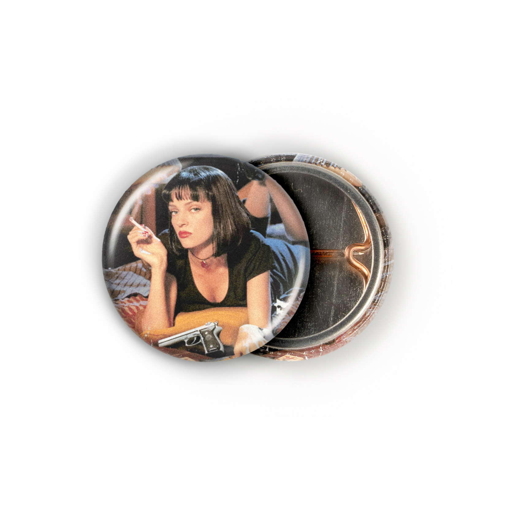 Pulp Fiction Movie Poster 1in Pin | Uma Thurman 90s Neo-Noir Film - Image 4