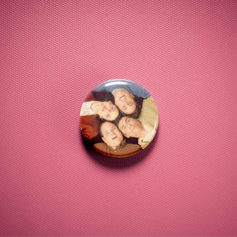 Seinfeld Heads 1in Pin | 90s Sitcom Retro TV