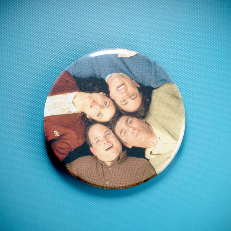 Seinfeld Heads 2.25in Pin | 90s Sitcom Quirky Portrait