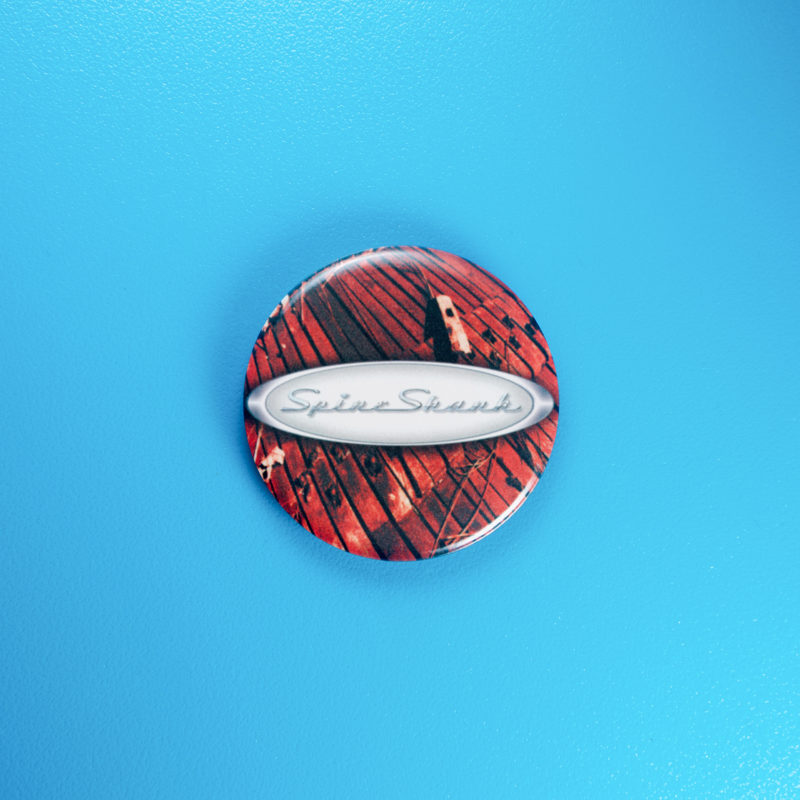 Spineshank Chrome Logo 1.5in Pin | 90s Nu-Metal Band Logo