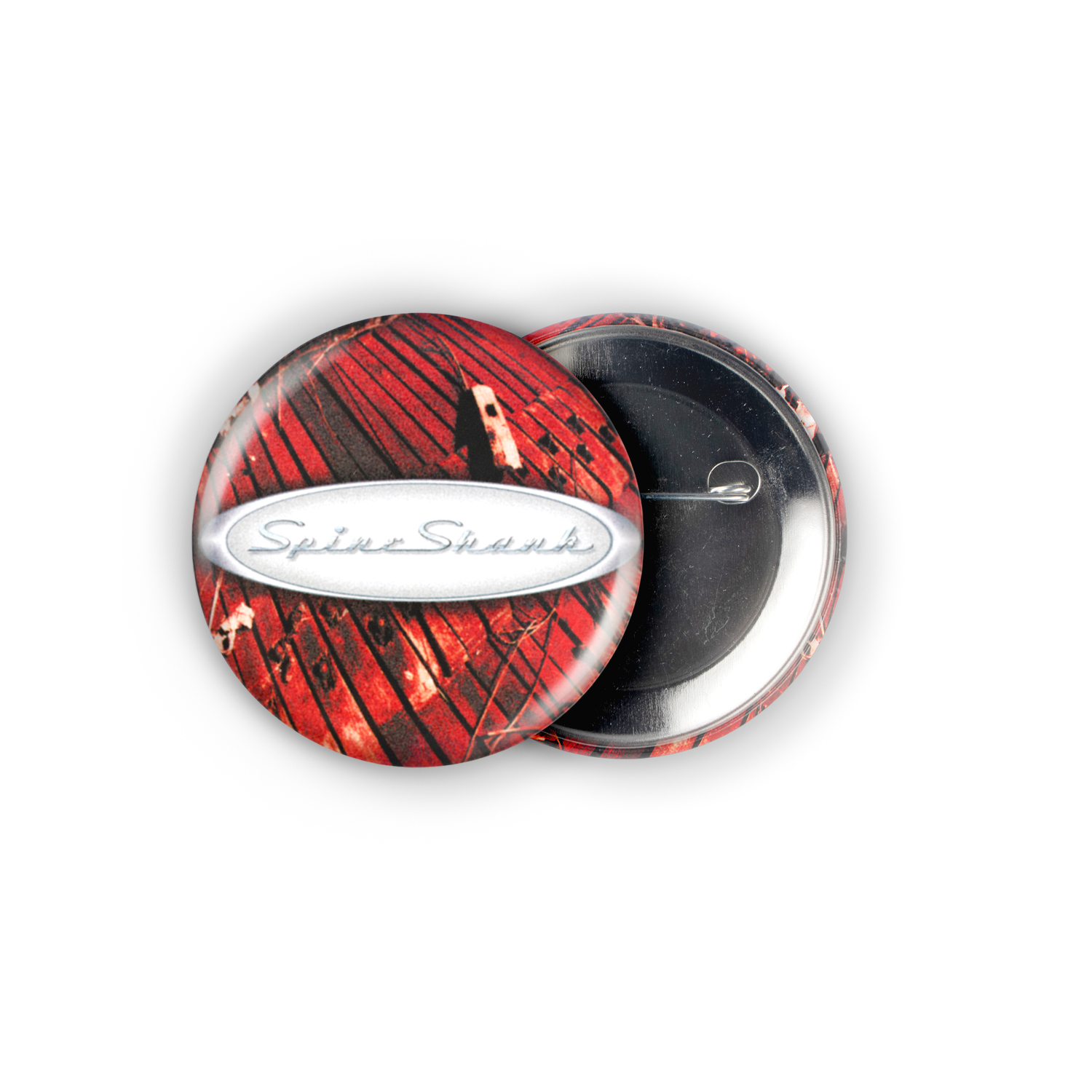 Spineshank Chrome Logo 2.25in Pin | 90s/00s Industrial Nu Metal Album Art - Image 3