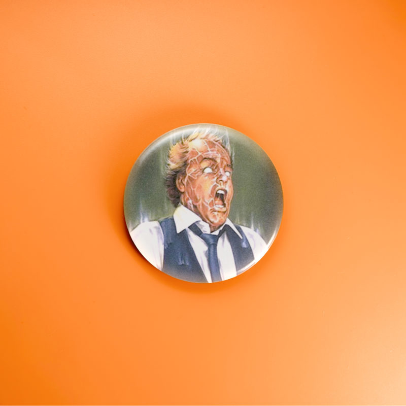 Scanners Movie Poster 1.5in Pin | David Cronenberg's Psychic Body Horror Badge