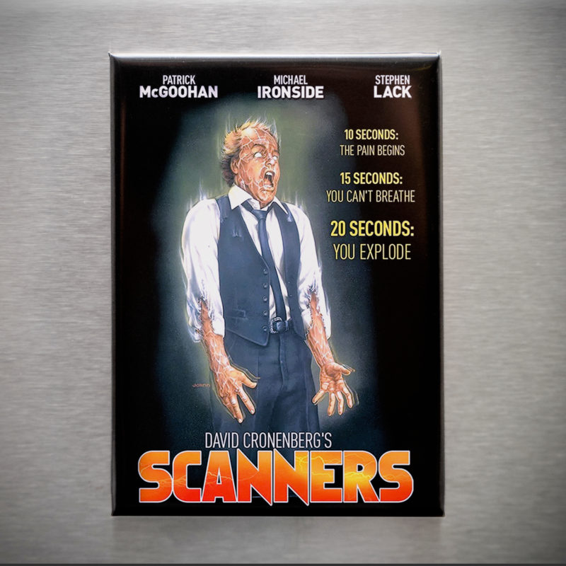 Scanners Movie Poster 2.5x3.5in Magnet | David Cronenberg's Body Horror Shock Art