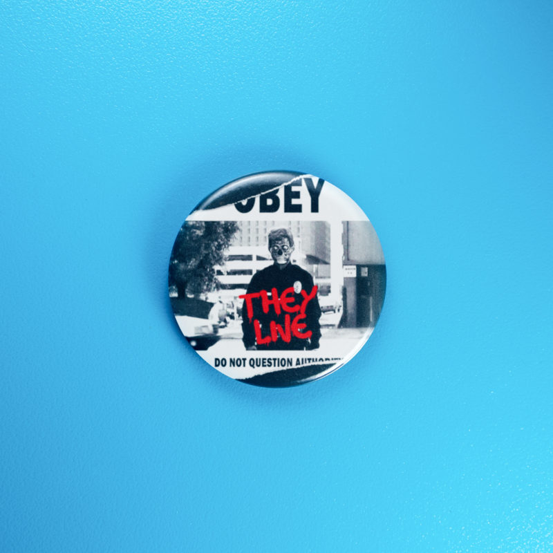 They Live Obey Movie Poster 1.5in Pin | John Carpenter's Punk Satire Rebellion Badge