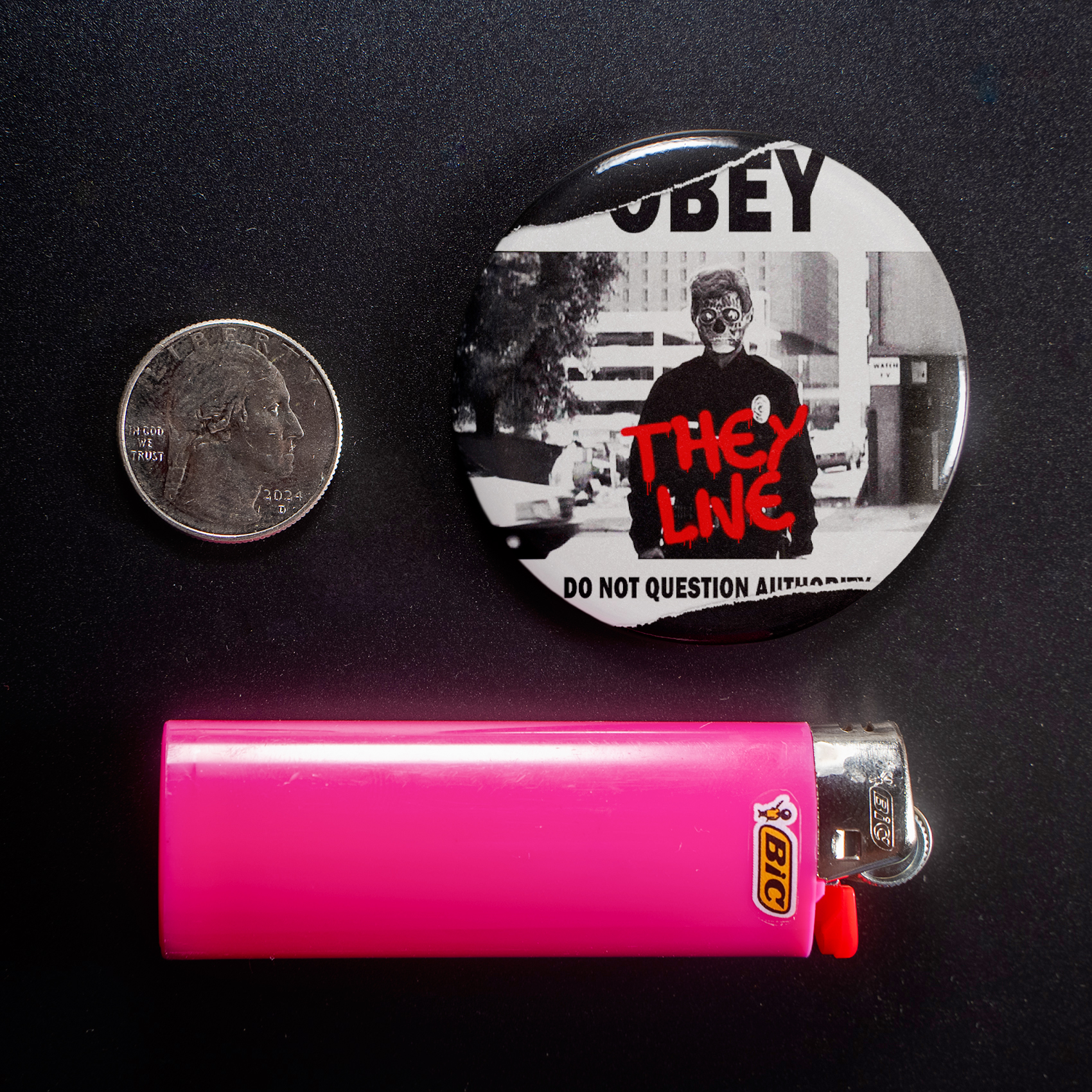 They Live Obey Movie Poster 1.5in Pin | John Carpenter's Punk Satire Rebellion Badge - Image 3